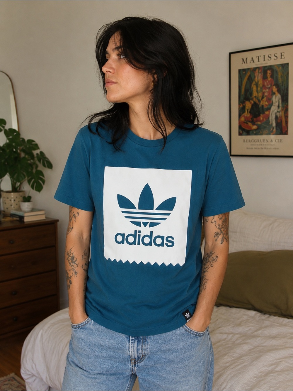 adidas Originals T-Shirt Blue | Size S